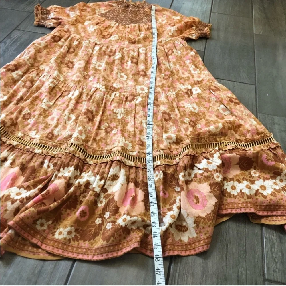 spell & the gypsy collective anne floral ruched midi dress EUC size M, lined - Picture 6 of 11